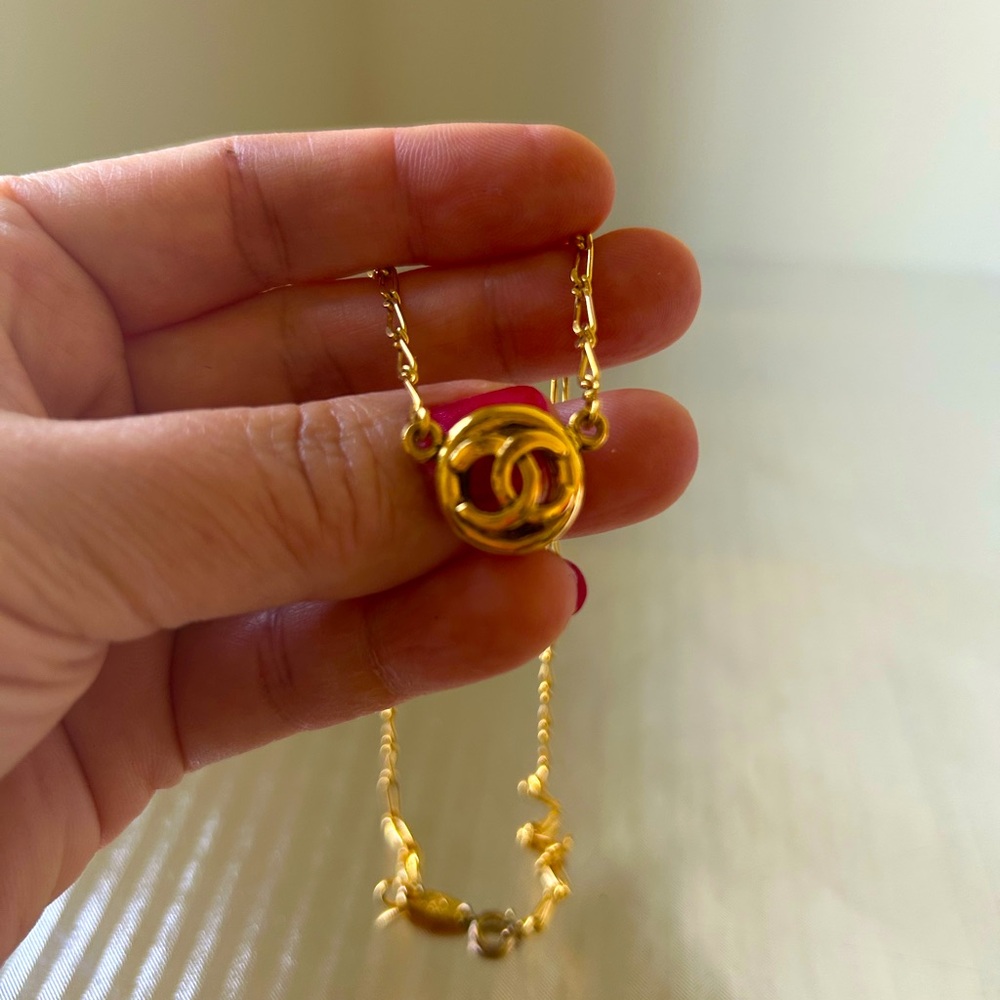 CHANEL Authentic Vintage Gold Plated Chanel Necklace